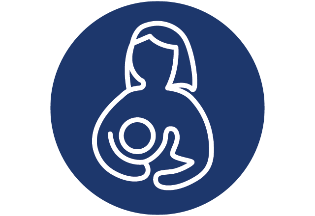 Mother holding baby icon